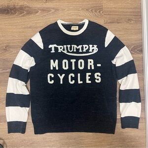 Lucky Brand Triumph Motorcycles Vintage Style Racing Jersey